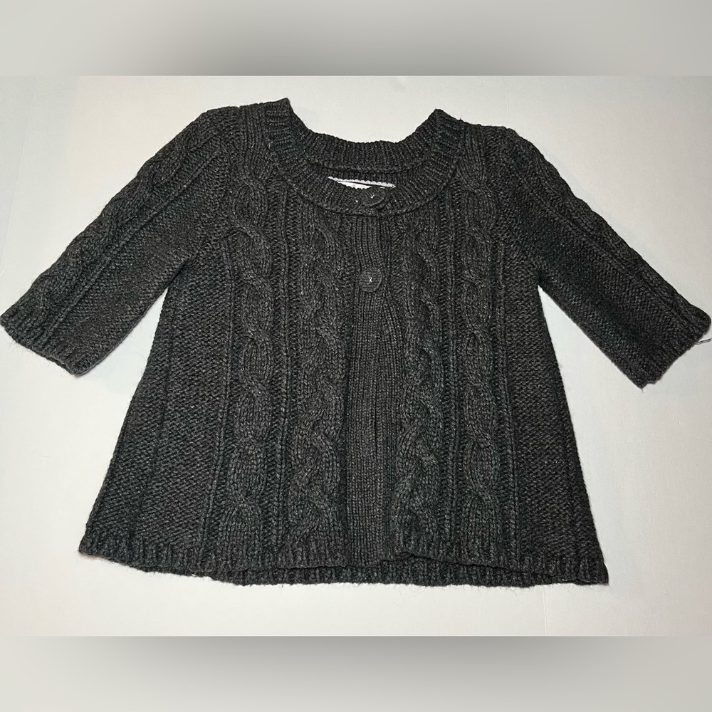 Vintage Charcoal AE Short Sleeve Babydoll Cardigan 2 Button Twilight Core Sz S - Picture 1 of 7